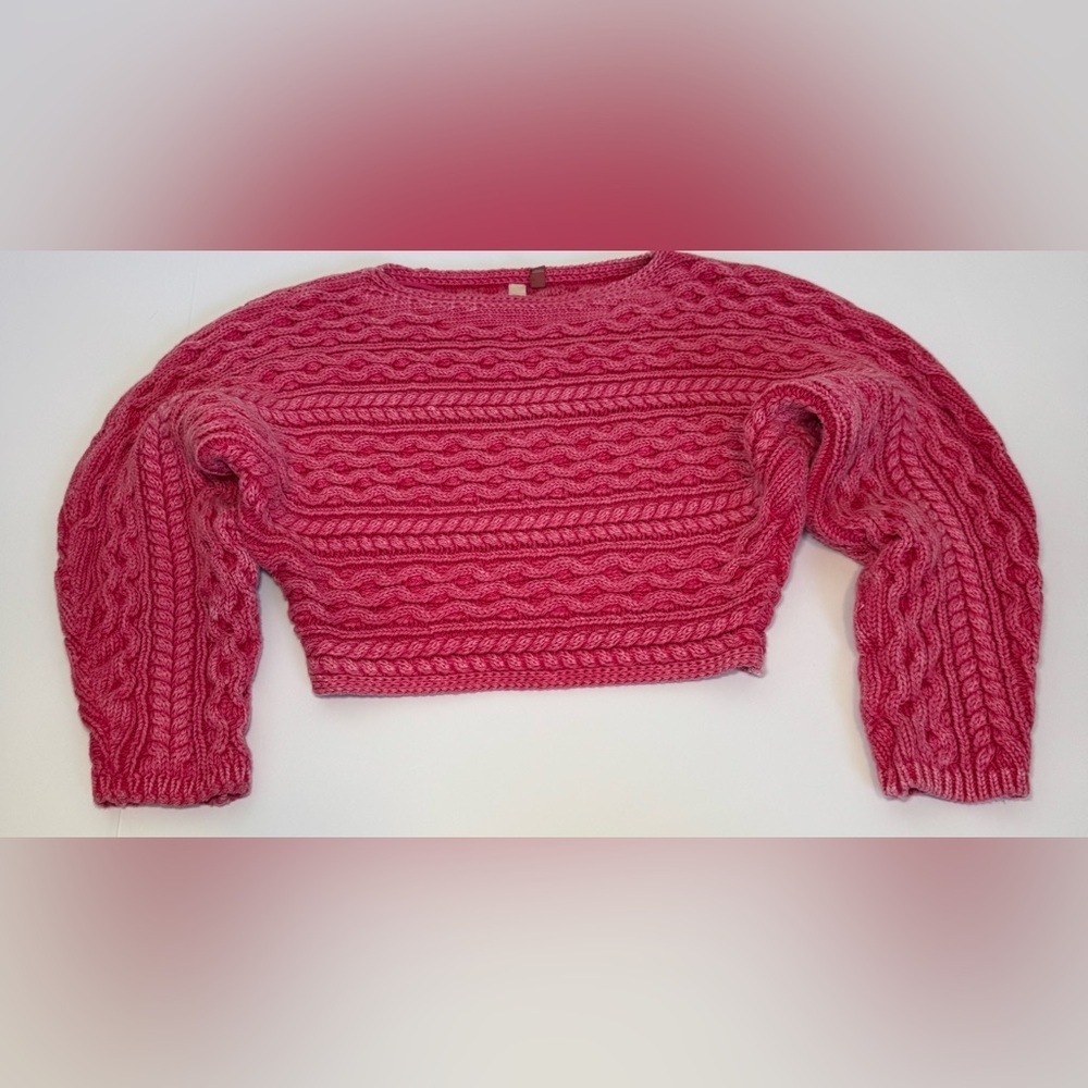 Pilcro Micro Fisherman Cable Knit Cropped Sweater from Anthropologie size xxs